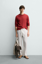 БРЮКИ RELAXED FIT ИЗ РЕЛЬЕФНОЙ ТКАНИ — ZARA · 4676/307