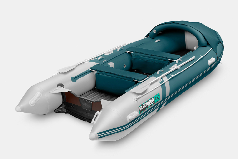 Надувная лодка GLADIATOR E450PRO зелено-оливковый