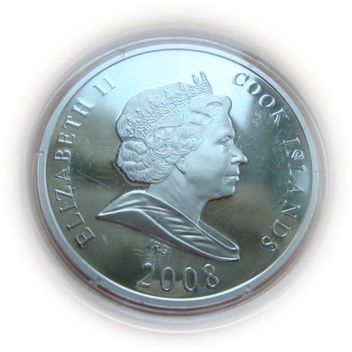 О-ва Кука 10 долларов 2008 Камбоджа Ангкор-Ват Мировые памятники 3D СЕРЕБРО