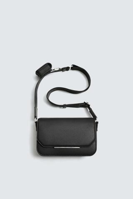 ZARA СУМКА С РЕЛЬЕФНЫМ УЗОРОМ, ЧЕРНЫЙ