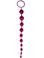 Ярко-розовая анальная цепочка Beads of Pleasure - 30 см. (Цвет: ярко-розовый)