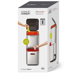Контейнер для мусора с двумя баками totem compact, 40 л, графит