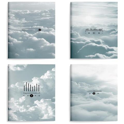 Записная книжка А6 32л. клет. "Sound in clouds" мягк.облистер дизайн, soft touch, двойная обложка (LOREX)
