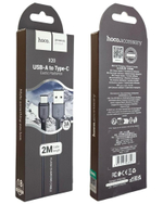 Usb Кабель-зарядка Type-C Hoco X20 Flash 2.4A 2м силиконовый черный