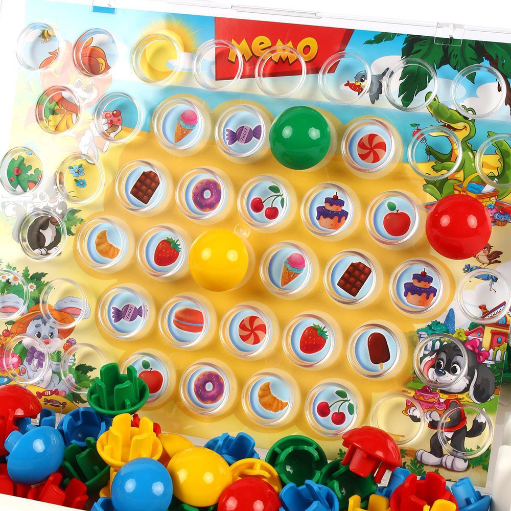 Игра настольная 4в1 "Мозайкин" Мозаика, Мемо, Лабиринт, Лото чемодан в коробка (Арт. ИН-8226)