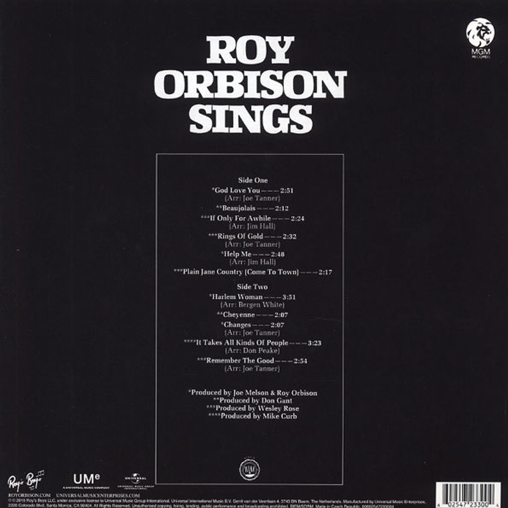 Roy Orbison / Sings (LP)