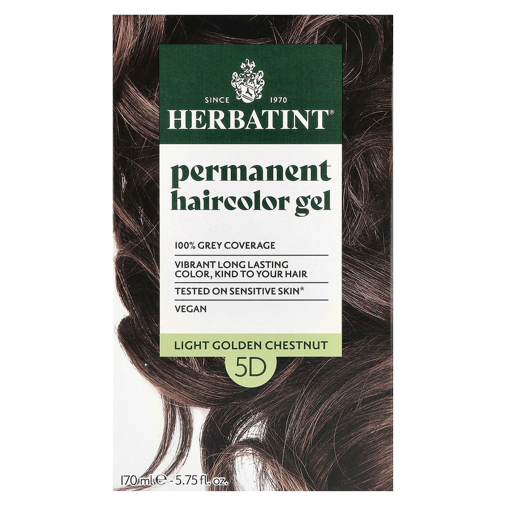 Herbatint, стойкая гель-краска для волос, 5D, светлый пепельный каштан, 135 мл (4,56 жидк. унции)