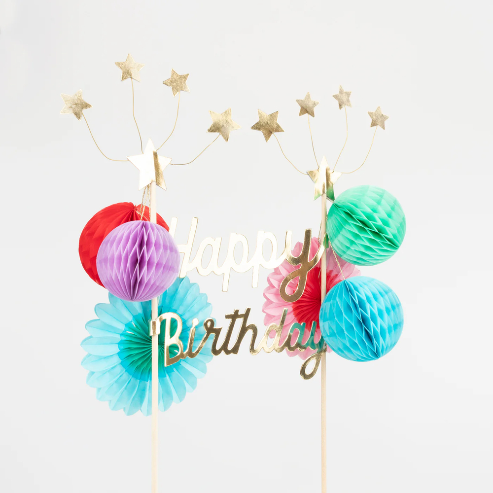 Топпер для торта "С Днем Рождения" [Happy Birthday] 1 шт. (17,5 x 33 см)