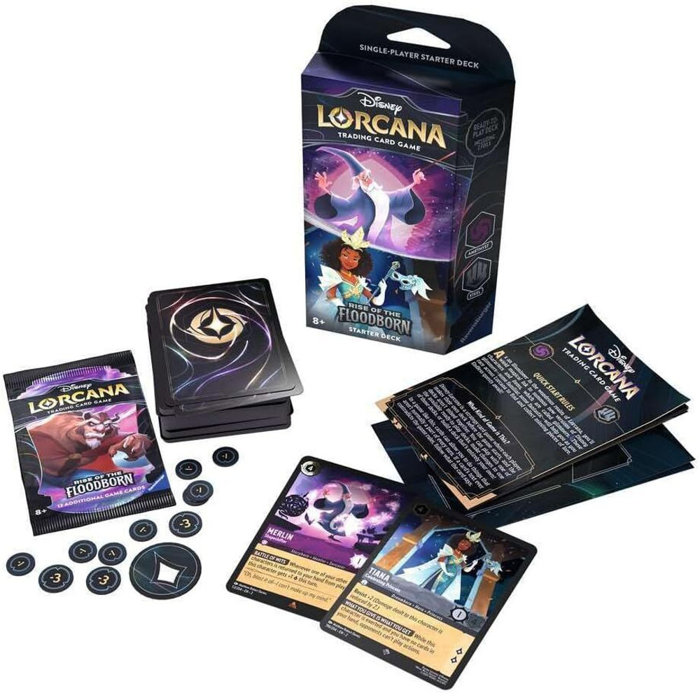 Готовая колода Lorcana TCG выпуска Rise of the Floodborn: Amethyst and Steel на английском языке