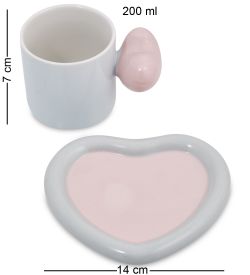 GAEM Art MUG-416/3 Чайная пара «Сердце»