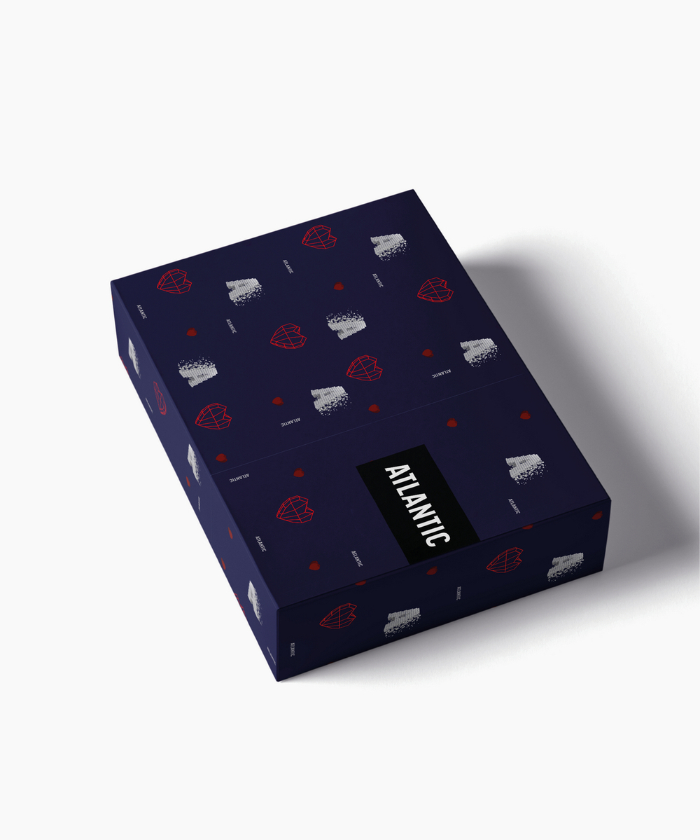 Мужские трусы шорты Atlantic, набор из 2 шт., хлопок, темно-синие + красные, 2GMH-029