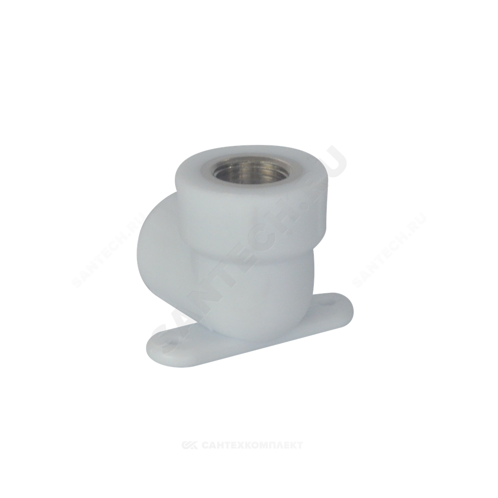 Угольник PP-R комбинированный белый Дн 20х1/2" ВР с креплением PRO VALFEX 10120020-PRO