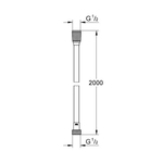 Душевой шланг GROHE VitalioFlex Silver, 2000 мм, хром (27507001)