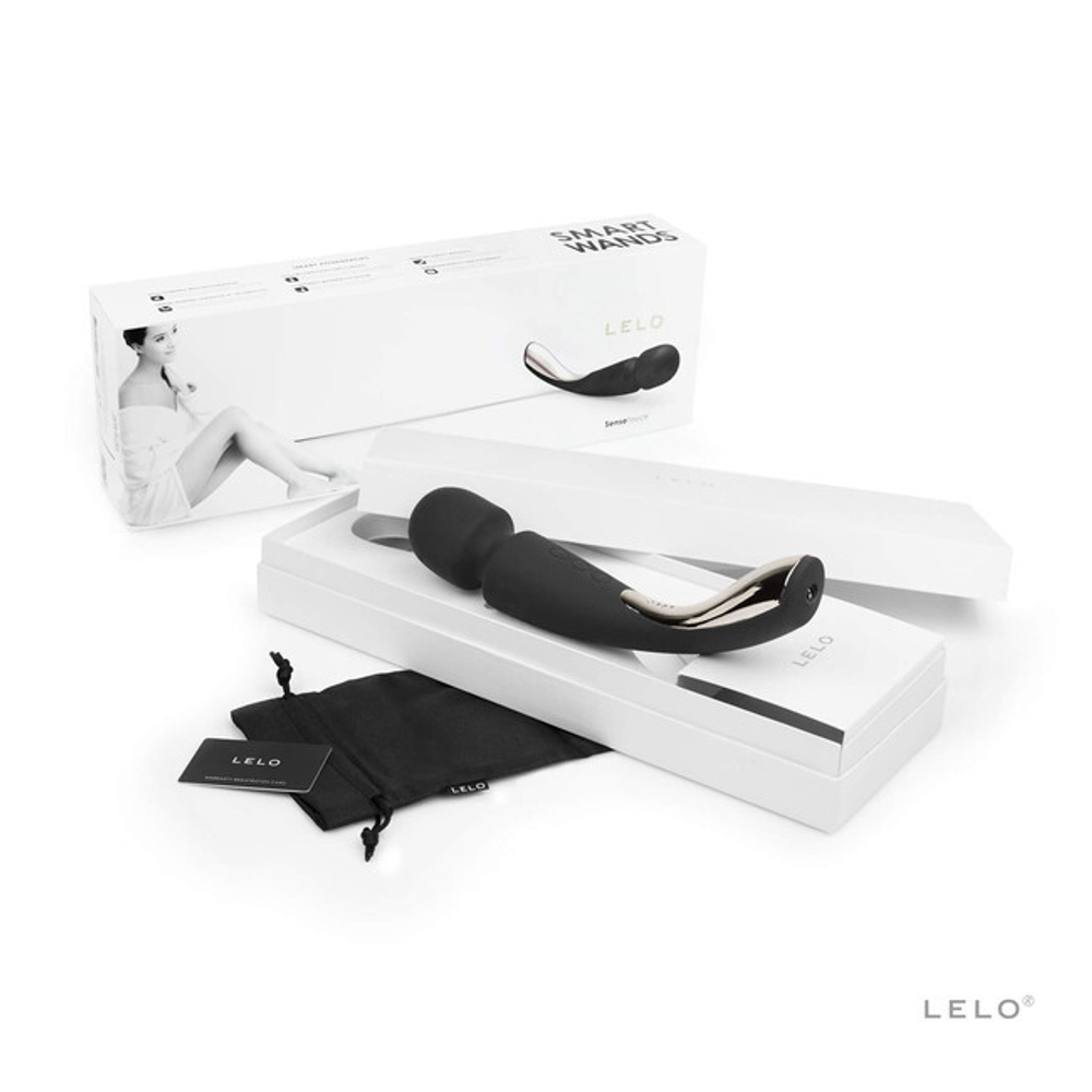 Профессиональный вибромассажер Smart Wand Medium (Цвет: черный с золотой)