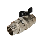 Кран шаровой полнопроходной STOUT - 1"1/4 (ВР/НР-американка PN40, Tmax 150°C, ручка-бабочка черная)