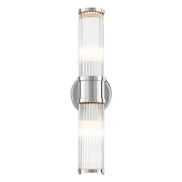 Eichholtz Wall Lamp Claridges Double, Nickel Finish / Clear Glass