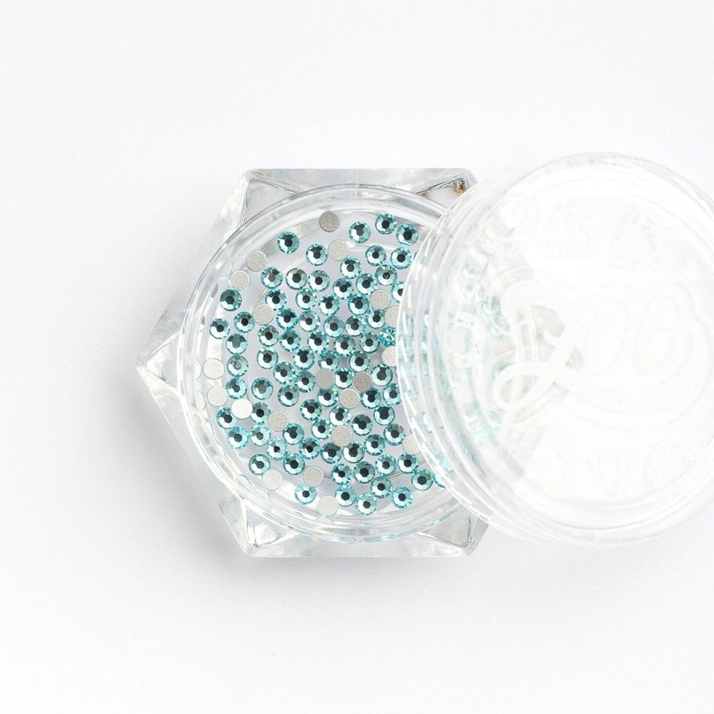 1097 Стразы стеклянные Aquamarine SS4 (1,5 мм) 100 шт