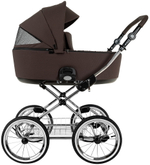 Детская коляска Roan Bass Next Classic d14 2.0 3 в 1 с автокреслом Tutis Elo Lux EduSky Black BSNC/93/2 Turkish Coffe/Black/руч.Cappuccino