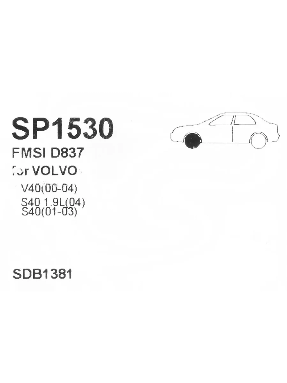 Колодки тормозные MITSUBISHI Carisma (98-05),Colt (08-) VOLVO S40 передние (4шт.) SANGSIN