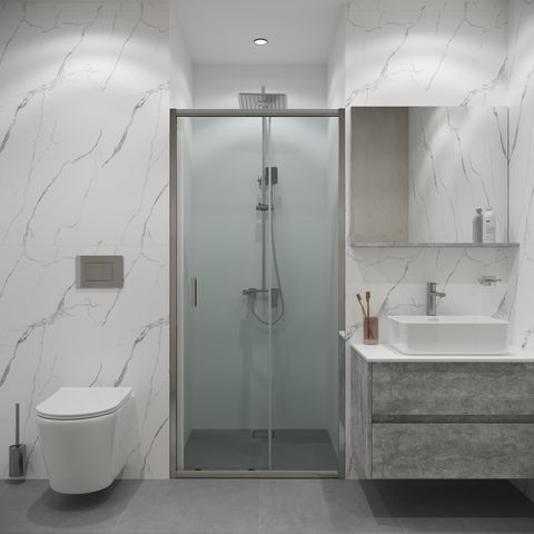 Дверь в нишу Niagara Eco (90х190) хром, стекло прозрачное