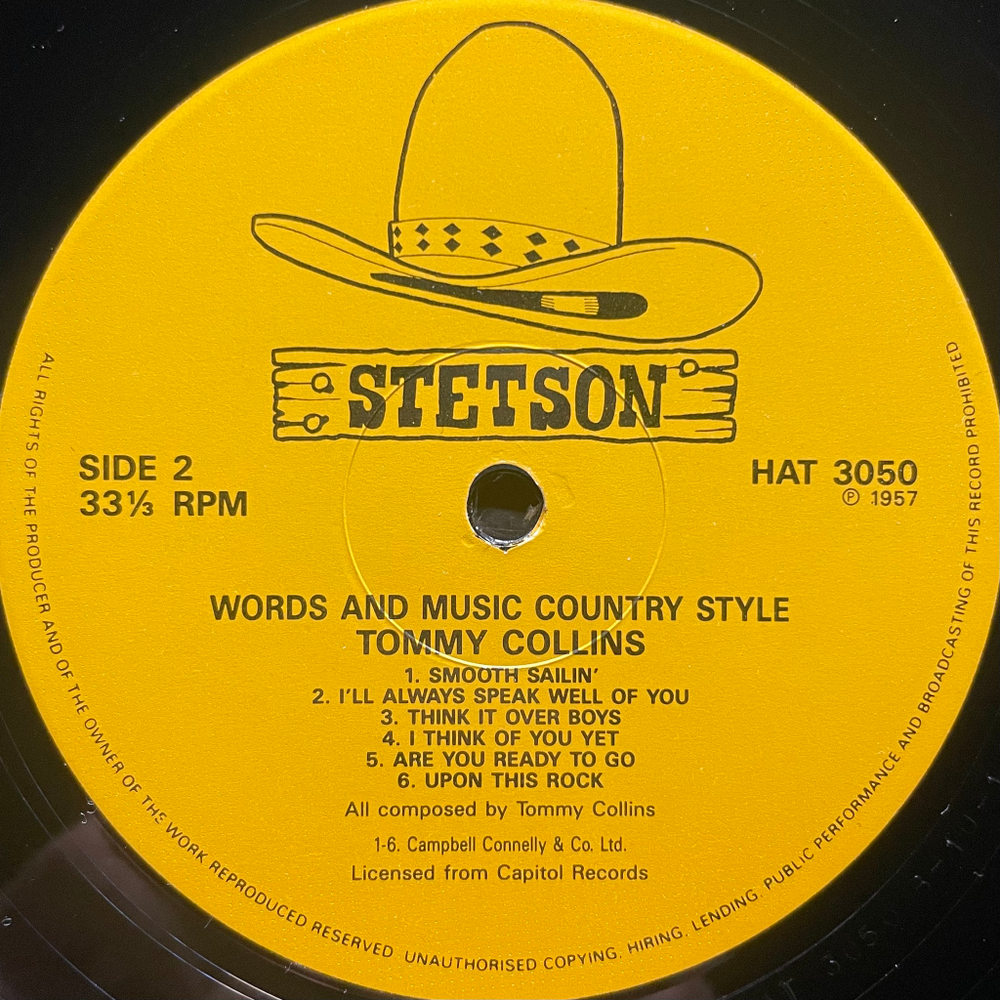 Tommy Collins ‎– Words And Music Country Style (Англия)