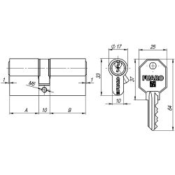 Цилиндровый механизм FUARO 100 CA/105 mm (30+10+65) CP хром 3 кл. /25865/