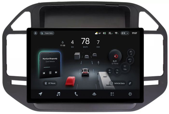 Магнитола для Mitsubishi Pajero 3, Montero 3 1999-2006 (рамка черная) - Teyes CC4-PRO монитор 13" 2K QLED на Android 13, Быстрейшая, Snapdragon 778G, ИИ, CarPlay, DSP, 4G SIM-слот