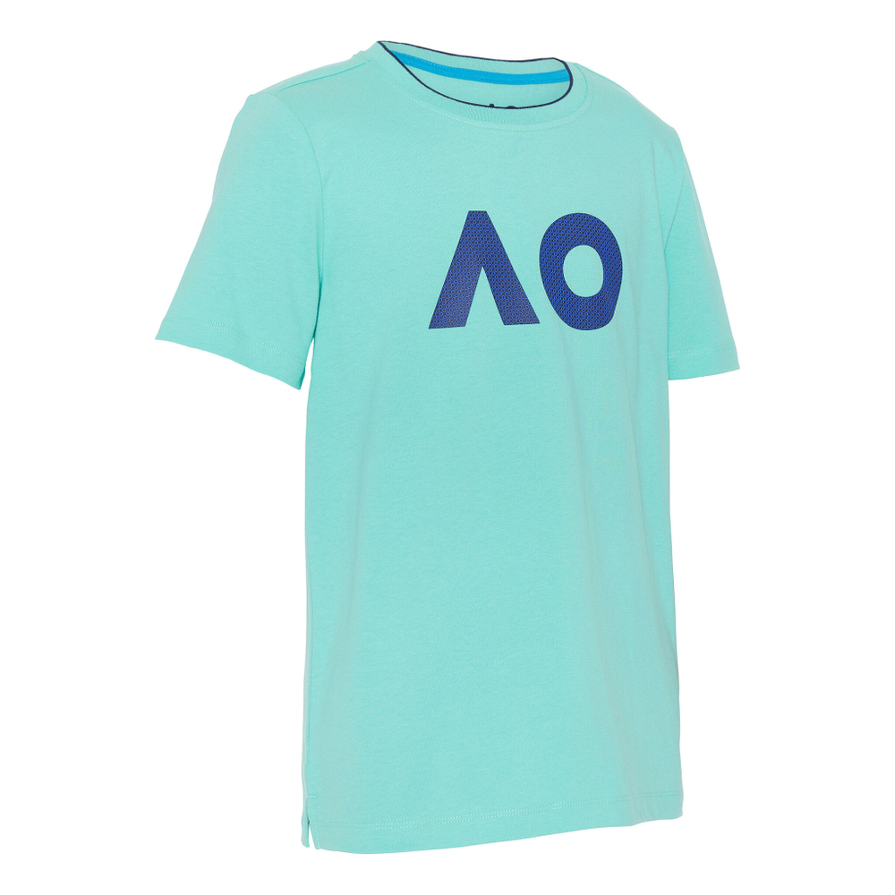 Мужское теннисное поло Australian Open AO Stack Print Core Logo T-Shirt Men - Mint, Dark Blue