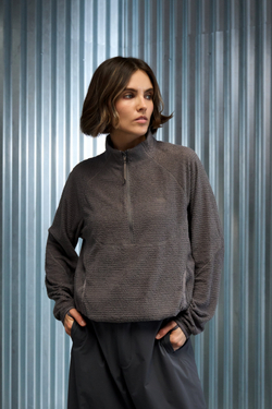 Лонгслив Nothomme Blue P-down Lightweight Half-zip Longsleeve "Glutinous Dry Tile Ash"