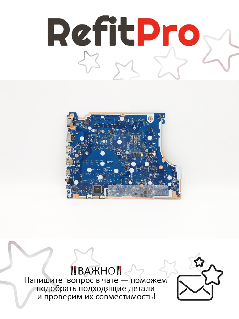 Материнская плата для ноутбука Lenovo ideapad Gaming 3-15IMH05/ideapad Creator 5-15IMH05, 81Y4, i5-10300H, GTX1650 4G, HM47, WIN (5B20S44482), оригинал