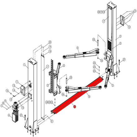 Переезд между стойками V2-5.5 RAL5005