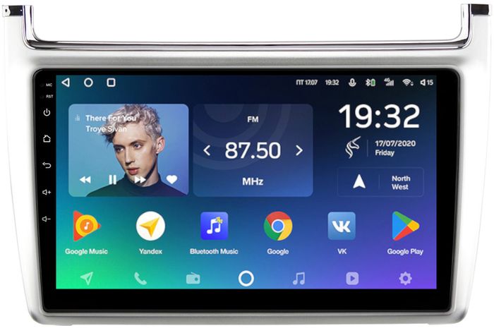 Магнитола для Volkswagen Polo 2009-2020 (рамка серебро) - Teyes CC2 PLUS монитор 9" QLED, Android 10, Быстрая, SIM-слот