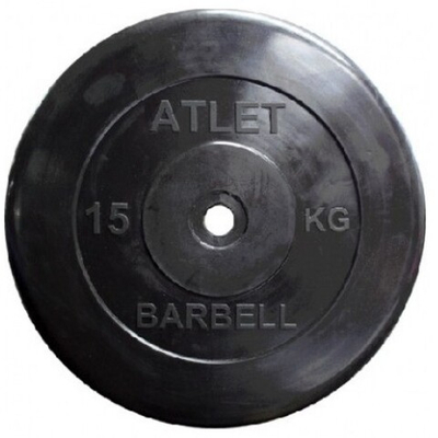 Диск обрезиненный Atlet, 15 кг MB-AtletB31-15