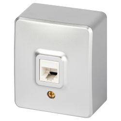 Розетка ЭРА Эксперт 11-3203-03 информационная RJ45 IP20 ОУ алюминий | Эра Эксперт