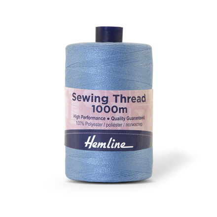 Нить универсальная Hemline для шитья, 100% полиэстер, цвет серо-голубой, 1000 м