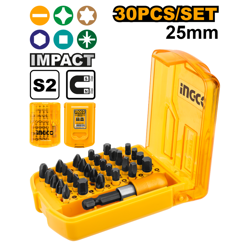 Набор ударных бит IMPACT INGCO AKSD68303 INDUSTRIAL 30 шт. Набор ударных бит IMPACT INGCO AKSD68303 INDUSTRIAL 30 шт.