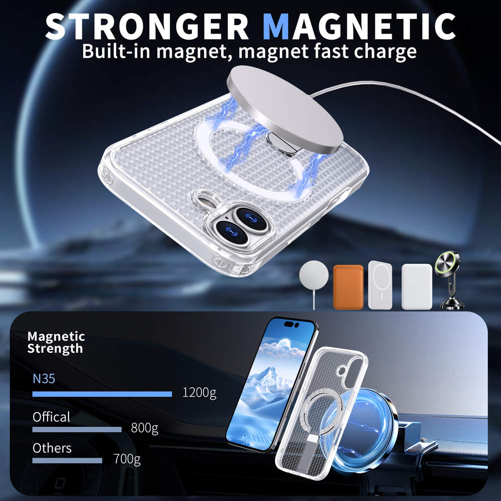 Прозрачный чехол Mesh Pro Magnetic Case для iPhone 17