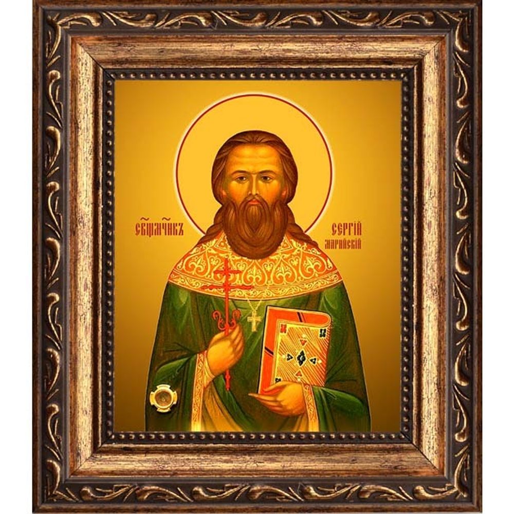 Сергий Марийский (Стрельников), священномученик, пресвитер. Икона на холсте.