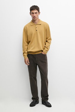 Massimo Dutti Вельветовые зауженные брюки, хаки
