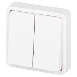 Переключатель ЭРА Эксперт 11-1526-01 двойной IP55 10АХ-250В СУ белый | Эра Эксперт