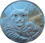 Беларусь 20 рублей 2008 Рыси Серебро