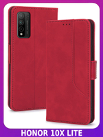 Стильный чехол-книжка из кожи для HONOR 10X LITE/ P SMART 2021 с отделом для наличных, 3 слотами для карт и подставкой