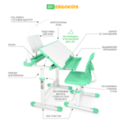 Детский стол и стул Ergokids Anty
