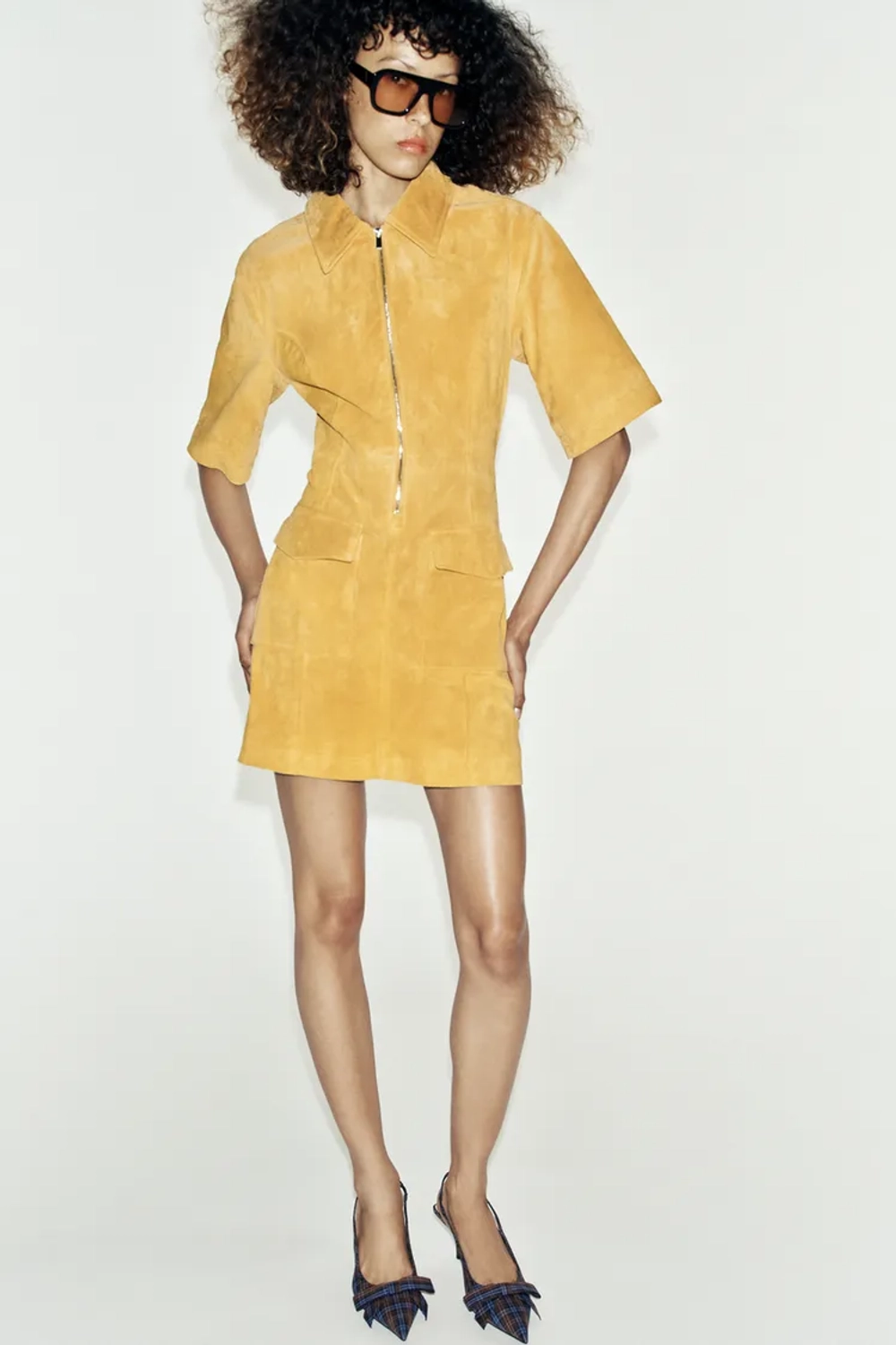 ZARA ТУФЛИ С КЛЕТЧАТЫМ УЗОРОМ И БАНТОМ, РАЗНОЦВЕТНЫЙ