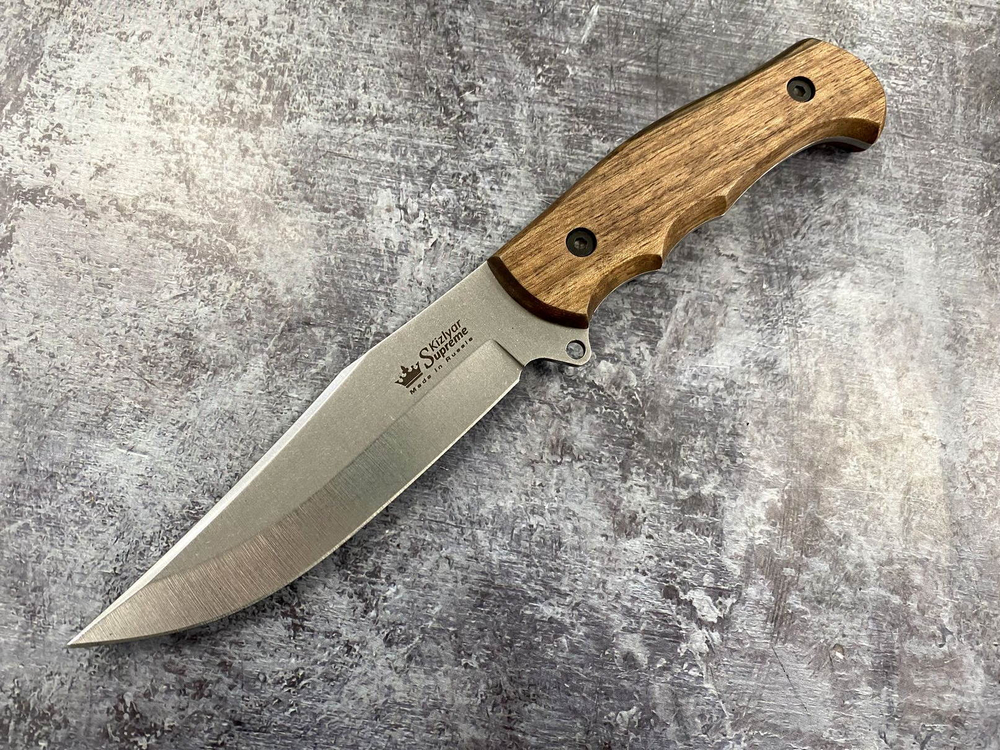 Туристический  нож Caspian AUS-8 StoneWash Орех, Kizlyar Supreme,4650065057356