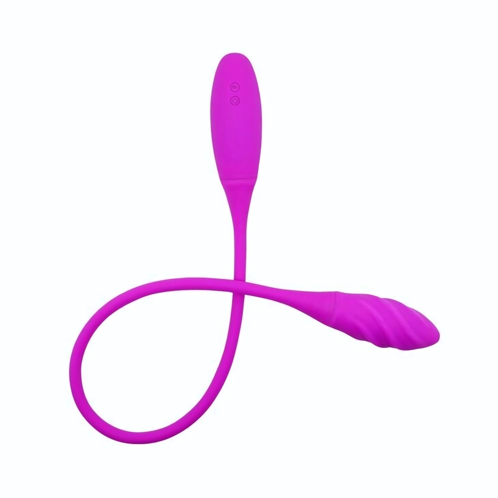 Двусторонний вибромассажер на гибком стержне Snaky Vibe - 60 см. (Цвет: лиловый)