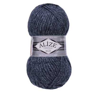 Пряжа Alize (Ализе) Superlana Maxi / уп.5 мот. по 100 г, 100м, 805 темно-синей жаспе A