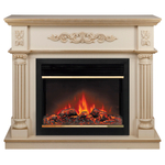 Каминокомплект Real Flame Silvia 26 WT-619G с очагом Moonblaze Deluxe Brass