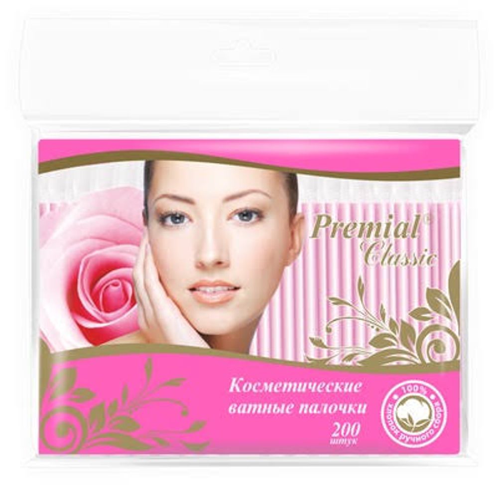 PREMIAL classic Ватные палочки ( пакет) 1/100/52