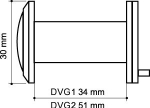 Глазок дверной, оптика стекло DV-PRO 2/85-55/BR (DVG2) AB бронза